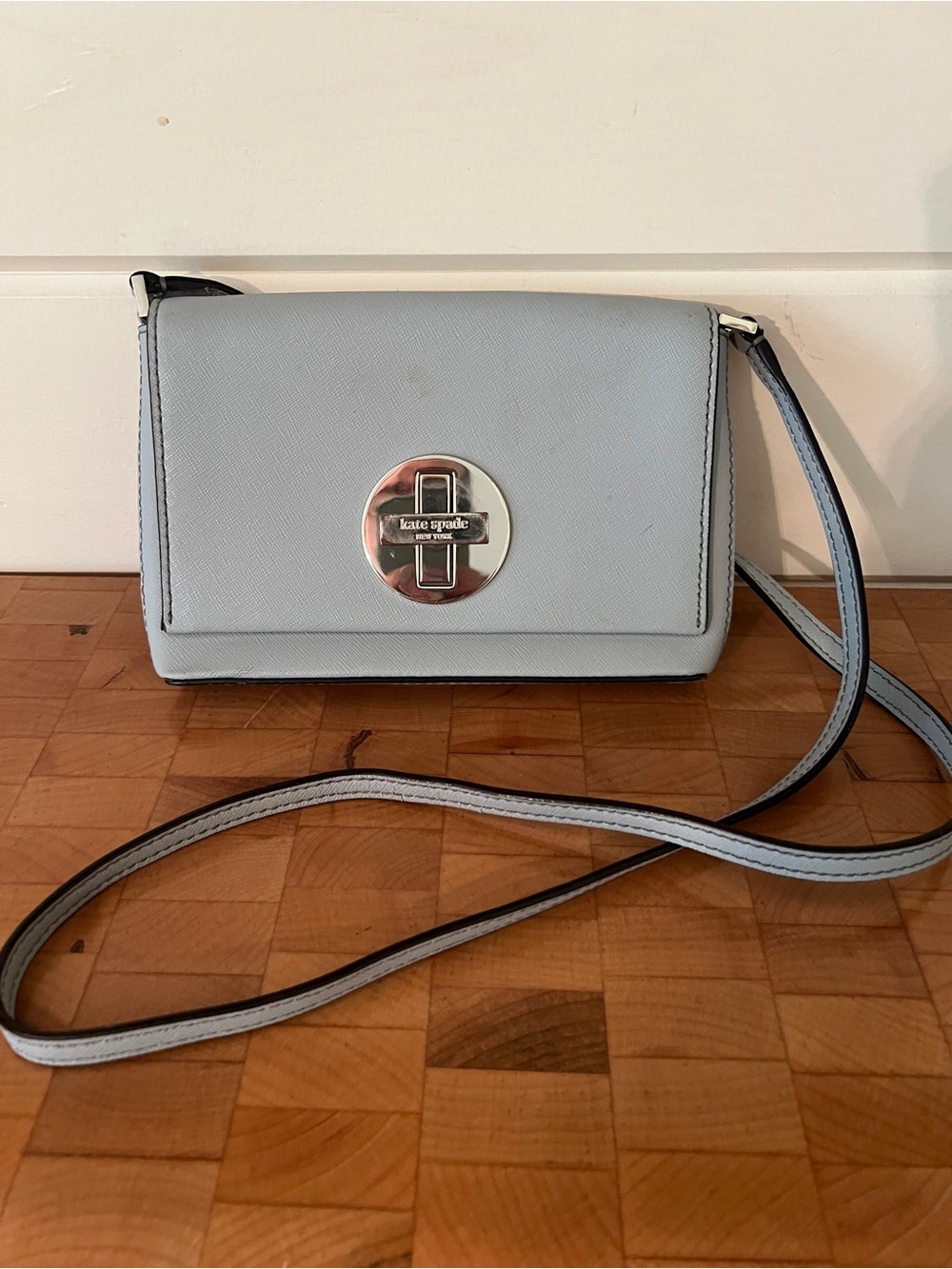 kate spade Light Blue Crossbody with Silver Turn-Lock